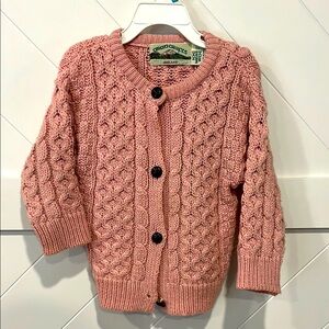 Girls’ Arancract Pink Irish Sweater